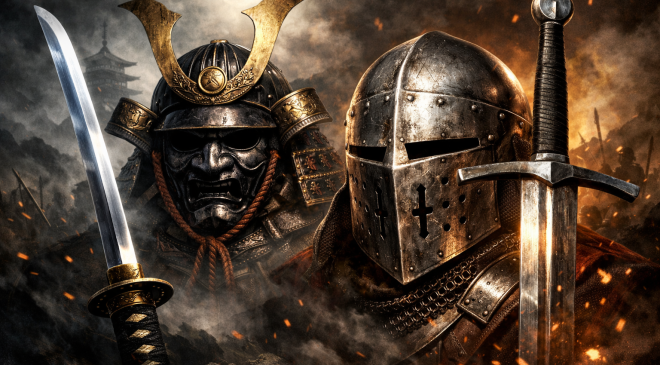 Gücün, onurun ve savaş ruhunun sembolleri Kılıç, Katana ve Miğfer