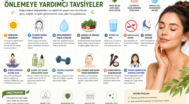 Cildin Erken Yaşlanmasını Önlemeye Yardımcı Tavsiyeler